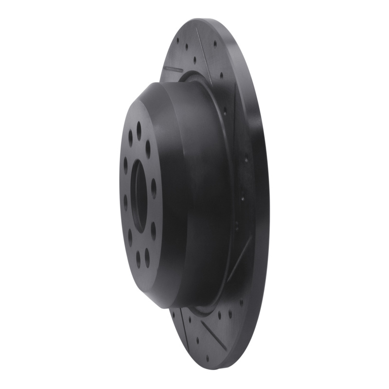 Jeep Wrangler Brake Rotor (1) - Rear Right - R1 Concepts - Drilled & Slotted - Black - `18-`25